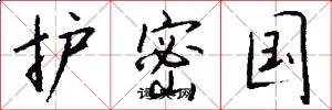 护密国怎么写好看