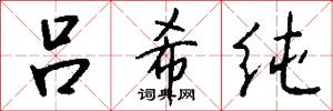 吕希纯怎么写好看