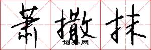 萧撒抹怎么写好看