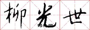 柳光世怎么写好看