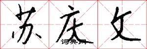 苏庆文怎么写好看