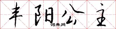 丰阳公主怎么写好看