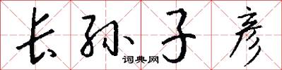 长孙子彦怎么写好看