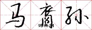 马裔孙怎么写好看