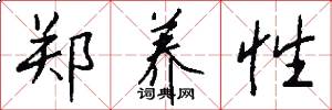 郑养性怎么写好看