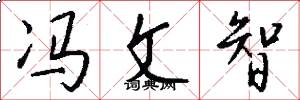 冯文智怎么写好看