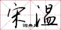 宋温怎么写好看