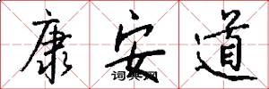 康安道怎么写好看