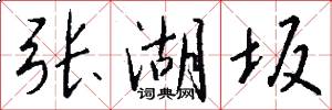 张湖坂怎么写好看