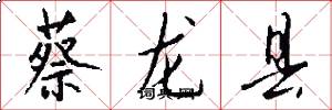 蔡龙县怎么写好看