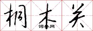 桐木关怎么写好看
