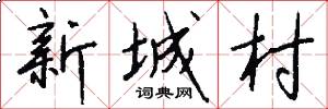 新城村怎么写好看