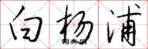白杨浦怎么写好看