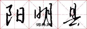 阳明县怎么写好看