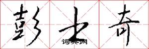 彭士奇怎么写好看