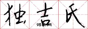 独吉氏怎么写好看