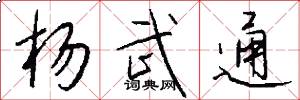 杨武通怎么写好看