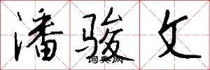潘骏文怎么写好看