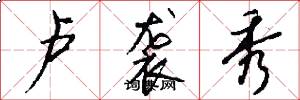 卢袭秀怎么写好看