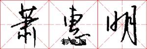 萧惠明怎么写好看