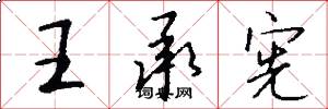 王承宪怎么写好看