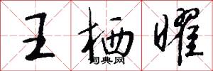 王栖曜怎么写好看