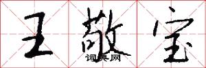 王敬宝怎么写好看