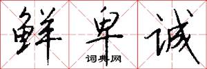鲜卑诚怎么写好看