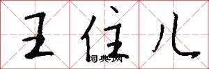 王住儿怎么写好看