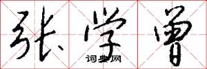 张学曾怎么写好看
