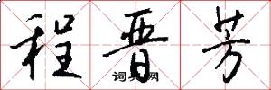 程晋芳怎么写好看