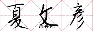 夏文彦怎么写好看