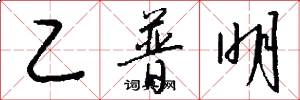 乙普明怎么写好看