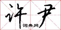 许尹怎么写好看