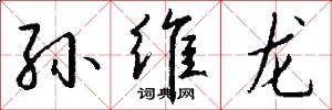 孙维龙怎么写好看