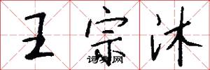 王宗沐怎么写好看