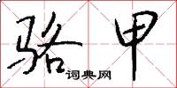 骆甲怎么写好看