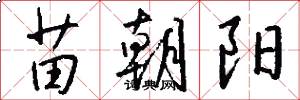 苗朝阳怎么写好看