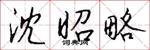 沈昭略怎么写好看
