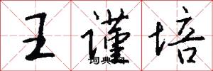 王谨培怎么写好看