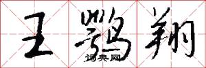 王鹗翔怎么写好看