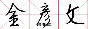 金彦文怎么写好看