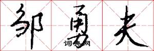 邹勇夫怎么写好看