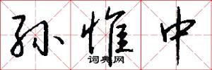 孙惟中怎么写好看