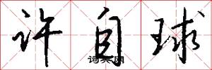 许自球怎么写好看