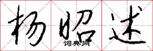 杨昭述怎么写好看