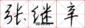 张继辛怎么写好看