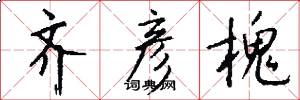 齐彦槐怎么写好看