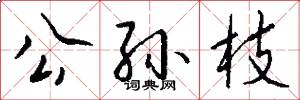公孙枝怎么写好看