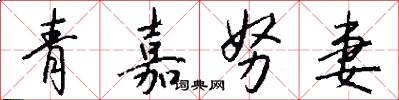 青嘉努妻怎么写好看